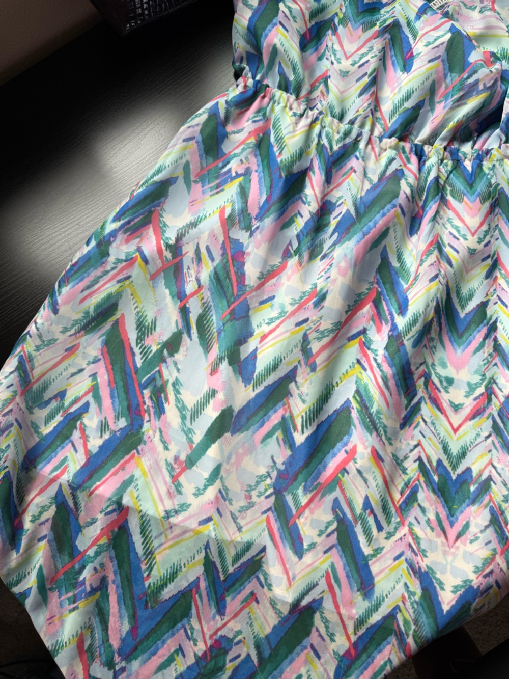 Chevron Print Maxi Dress Boho Summer Sundress Sleeveless Size L - Picture 9 of 9